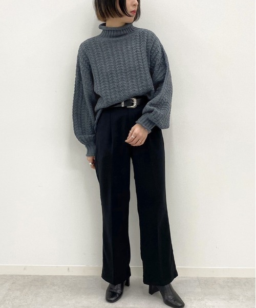 apres jour mignon(アプレジュールミニョン)の「ロールハイネックケーブルニット【ZOZOTOWN限定アイテム】(ニット/セーター・レディース・ダークブラウン/モスグリーン/ホワイト系その他/ダークブルー・X-LARGE/フリー)」の21枚目の写真