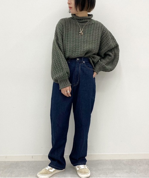 apres jour mignon(アプレジュールミニョン)の「ロールハイネックケーブルニット【ZOZOTOWN限定アイテム】(ニット/セーター・レディース・ダークブラウン/モスグリーン/ホワイト系その他/ダークブルー・X-LARGE/フリー)」の16枚目の写真