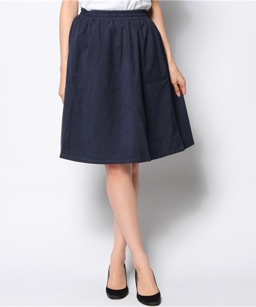 CIAOPANIC（チャオパニック）の「【Ciaopanic】ピーチ起毛ミドルフレアスカート（スカート・レディース・ブラック/ベージュ/ボルドー/ネイビー・FREE）」の4枚目の写真