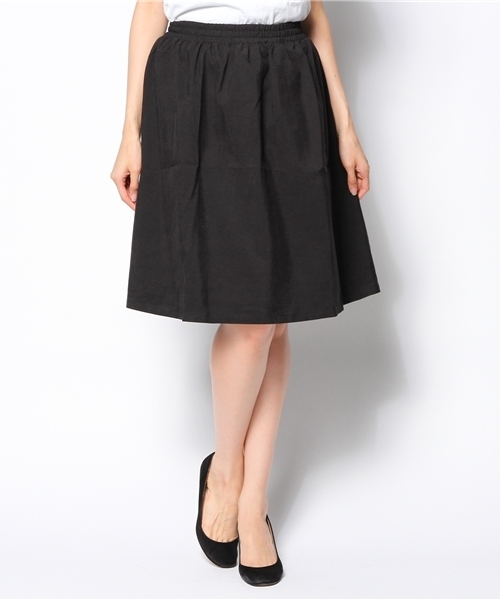 CIAOPANIC（チャオパニック）の「【Ciaopanic】ピーチ起毛ミドルフレアスカート（スカート・レディース・ブラック/ベージュ/ボルドー/ネイビー・FREE）」の2枚目の写真