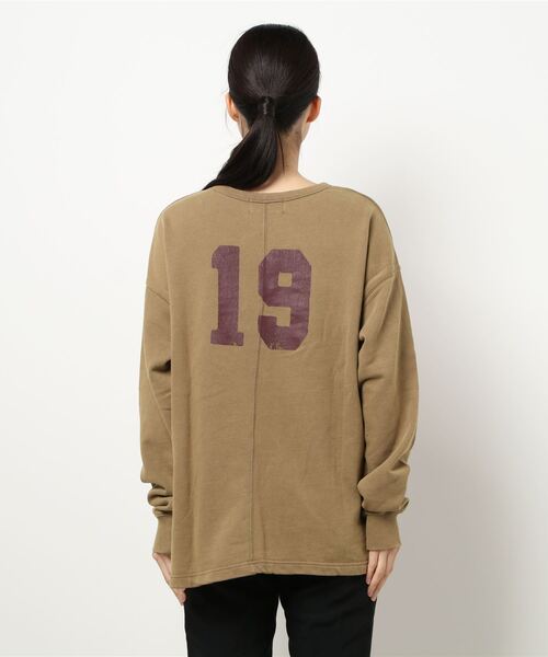 CUBE SUGAR（キューブシュガー）の「CUBE SUGAR/キューブシュガー　30/10裏毛パウダー加工 前後プリントチュニック（チュニック・レディース・チャコールグレー/モカ/ブルー・FREE）」の16枚目の写真