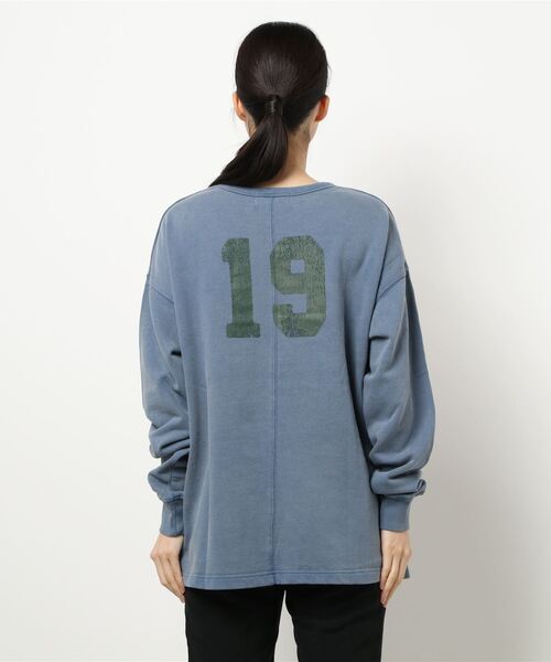 CUBE SUGAR（キューブシュガー）の「CUBE SUGAR/キューブシュガー　30/10裏毛パウダー加工 前後プリントチュニック（チュニック・レディース・チャコールグレー/モカ/ブルー・FREE）」の17枚目の写真