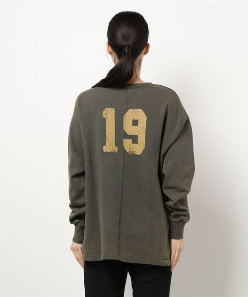 CUBE SUGAR（キューブシュガー）の「CUBE SUGAR/キューブシュガー　30/10裏毛パウダー加工 前後プリントチュニック（チュニック・レディース・チャコールグレー/モカ/ブルー・FREE）」の18枚目の写真