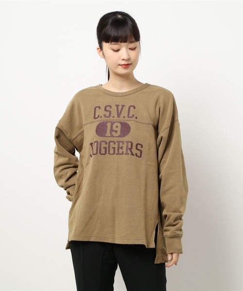 CUBE SUGAR（キューブシュガー）の「CUBE SUGAR/キューブシュガー　30/10裏毛パウダー加工 前後プリントチュニック（チュニック・レディース・チャコールグレー/モカ/ブルー・FREE）」の19枚目の写真