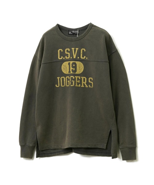 CUBE SUGAR（キューブシュガー）の「CUBE SUGAR/キューブシュガー　30/10裏毛パウダー加工 前後プリントチュニック（チュニック・レディース・チャコールグレー/モカ/ブルー・FREE）」の5枚目の写真