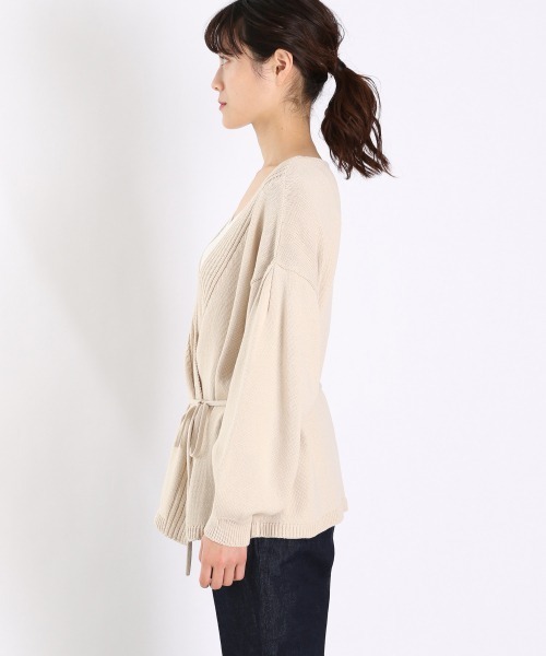 LOWRYS FARM（ローリーズファーム）の「カシュクールカーディガンＬＳ　931876（ニット/セーター・レディース・ブラウン/グリーン/アイボリー・FREE）」の5枚目の写真