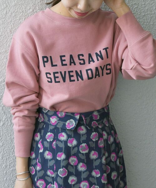 SHIPS any（シップス エニィ）の「【SHIPS any別注】THE KNiTS:カレッジ スウェット◇（スウェット・レディース・グレー/ナチュラル/コーラルピンク/グリーン/オートミール/ライトグレー/ピンク・ONE SIZE）」の2枚目の写真