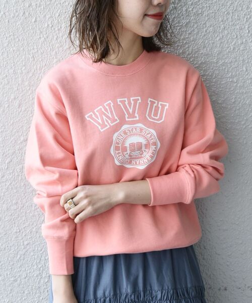 SHIPS any（シップス エニィ）の「【SHIPS any別注】THE KNiTS:カレッジ スウェット◇（スウェット・レディース・グレー/ナチュラル/コーラルピンク/グリーン/オートミール/ライトグレー/ピンク・ONE SIZE）」の7枚目の写真
