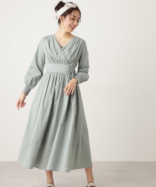 N.（N. Natural Beauty Basic）（エヌエヌナチュラルビューティーベーシック）の「◆コットンローンカシュレースアップワンピース（ワンピース・レディース・ブラック/モカ/ラベンダー/ライトグリーン・MEDIUM）」の3枚目の写真