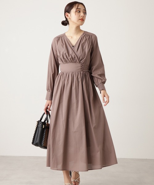 N.（N. Natural Beauty Basic）（エヌエヌナチュラルビューティーベーシック）の「◆コットンローンカシュレースアップワンピース（ワンピース・レディース・ブラック/モカ/ラベンダー/ライトグリーン・MEDIUM）」の2枚目の写真