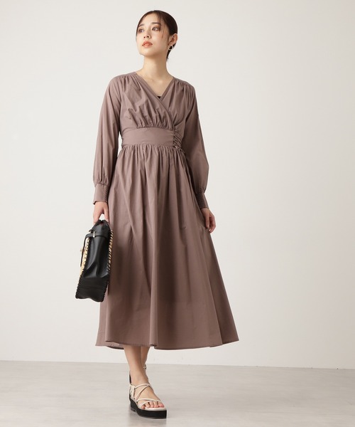 N.（N. Natural Beauty Basic）（エヌエヌナチュラルビューティーベーシック）の「◆コットンローンカシュレースアップワンピース（ワンピース・レディース・ブラック/モカ/ラベンダー/ライトグリーン・MEDIUM）」の8枚目の写真