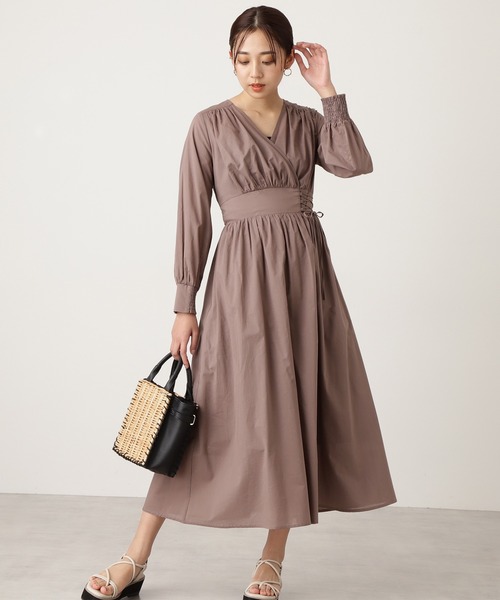 N.（N. Natural Beauty Basic）（エヌエヌナチュラルビューティーベーシック）の「◆コットンローンカシュレースアップワンピース（ワンピース・レディース・ブラック/モカ/ラベンダー/ライトグリーン・MEDIUM）」の7枚目の写真