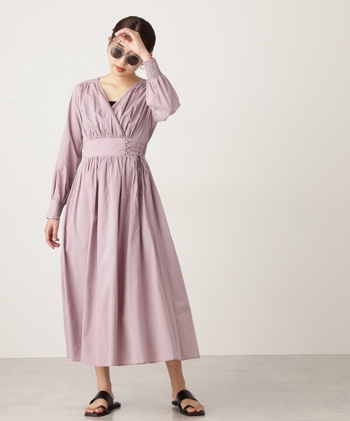 N.（N. Natural Beauty Basic）（エヌエヌナチュラルビューティーベーシック）の「◆コットンローンカシュレースアップワンピース（ワンピース・レディース・ブラック/モカ/ラベンダー/ライトグリーン・MEDIUM）」の11枚目の写真