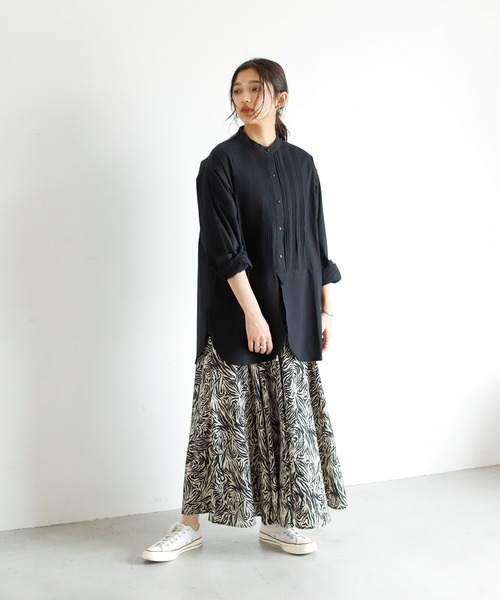 Auntie Rosa Holiday(アンティローザホリデー)の「ゼブラ柄ロングティアードスカート(スカート・レディース・ホワイト/ベージュ/グリーン・FREE)」の21枚目の写真