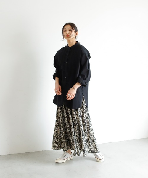 Auntie Rosa Holiday(アンティローザホリデー)の「ゼブラ柄ロングティアードスカート(スカート・レディース・ホワイト/ベージュ/グリーン・FREE)」の11枚目の写真