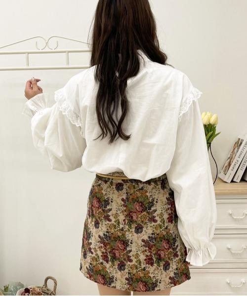 apres jour(アプレジュール)の「フリルネックピンタックブラウス【ZOZOTOWN限定アイテム】(シャツ/ブラウス・レディース・ブラック/ピンク系その他/オフホワイト・フリー/X-LARGE)」の7枚目の写真
