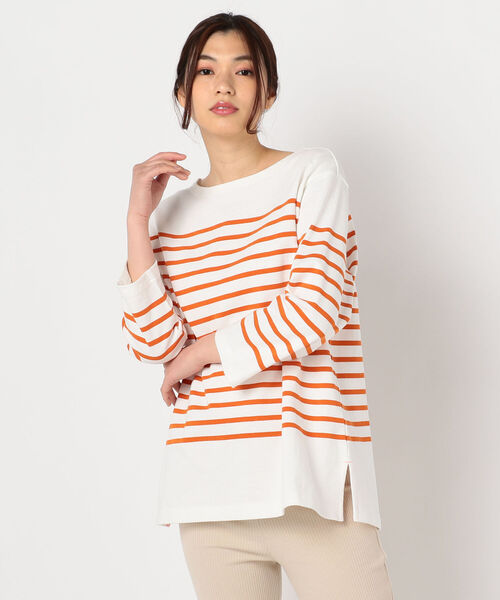 fredy repit(フレディレピ)の「パネルボーダー天竺プルオーバーカットソー(Tシャツ/カットソー・レディース・パープル系3/ブラウン系その他3/イエロー系3・38)」の5枚目の写真