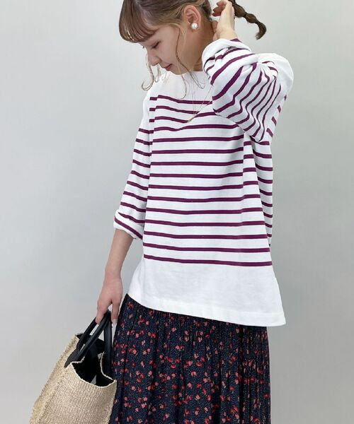 fredy repit(フレディレピ)の「パネルボーダー天竺プルオーバーカットソー(Tシャツ/カットソー・レディース・パープル系3/ブラウン系その他3/イエロー系3・38)」の14枚目の写真