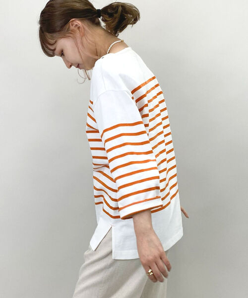 fredy repit(フレディレピ)の「パネルボーダー天竺プルオーバーカットソー(Tシャツ/カットソー・レディース・パープル系3/ブラウン系その他3/イエロー系3・38)」の15枚目の写真