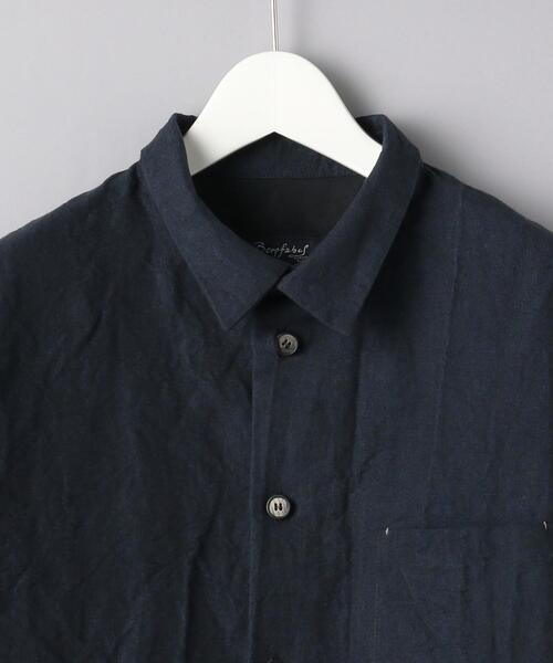 BERGFABEL(ベルグファベル)の「<Bergfabel (ベルグファベル) > リネン/コットン ワークシャツ(シャツ/ブラウス・メンズ・ネイビー・46/48)」の3枚目の写真