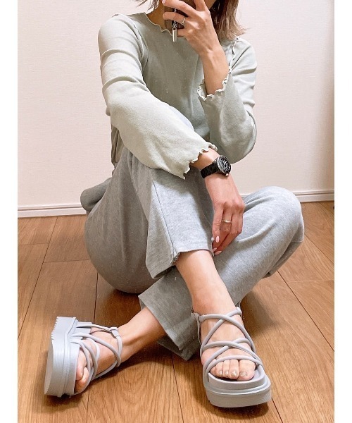 REZOY（リゾイ）の「【21SS新作】【REZOY】コードストラップフットベッドサンダル（サンダル・レディース・ライトブルー/ブラック/アイボリー/モカ/ピンクベージュ・LL/S/M/L）」の21枚目の写真