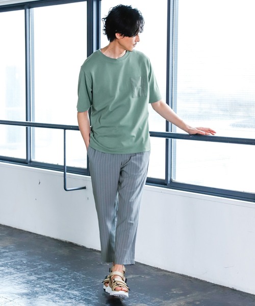 GLOBAL WORK（グローバルワーク）の「冷感マルチファンクションT/928147（Tシャツ/カットソー・メンズ・グレー系その他6/ホワイト/ブラック/ライトグレー/ベージュ/ミント・SMALL/X-LARGE/MEDIUM/LARGE）」の8枚目の写真