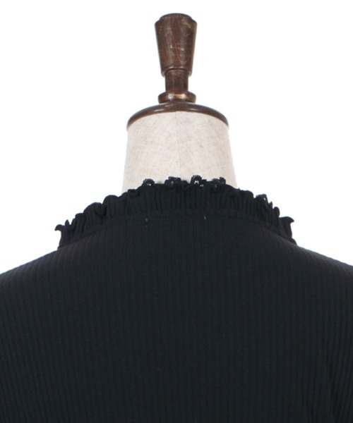axes femme(アクシーズファム)の「袖口レースデザインリブPO(Tシャツ/カットソー・レディース・ピンク/キナリ/ブラック・MEDIUM)」の10枚目の写真