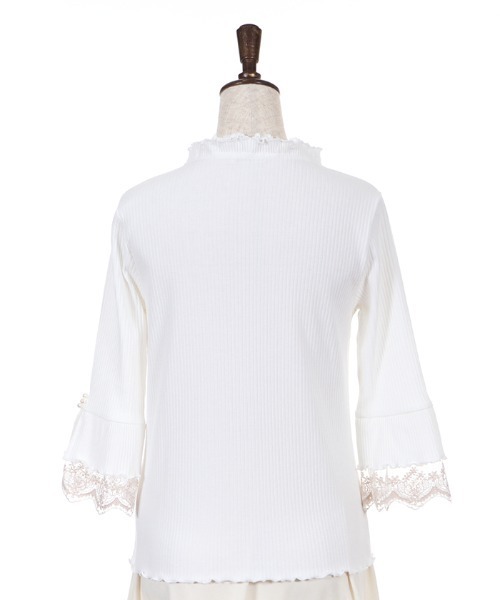 axes femme(アクシーズファム)の「袖口レースデザインリブPO(Tシャツ/カットソー・レディース・ピンク/キナリ/ブラック・MEDIUM)」の20枚目の写真