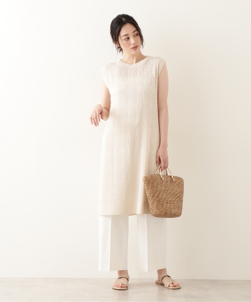 NATURAL BEAUTY BASIC（ナチュラルビューティーベーシック）の「ボタンポイントストレートパンツ（その他パンツ・レディース・ダークブルー/ブラウン/オフホワイト・X-SMALL/MEDIUM/SMALL）」の10枚目の写真