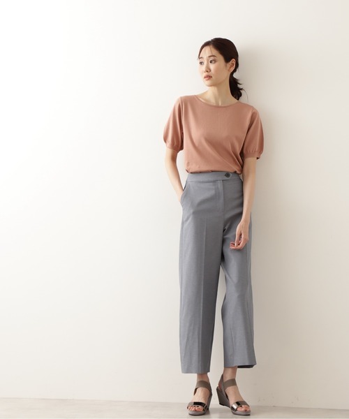 NATURAL BEAUTY BASIC（ナチュラルビューティーベーシック）の「ボタンポイントストレートパンツ（その他パンツ・レディース・ダークブルー/ブラウン/オフホワイト・X-SMALL/MEDIUM/SMALL）」の5枚目の写真