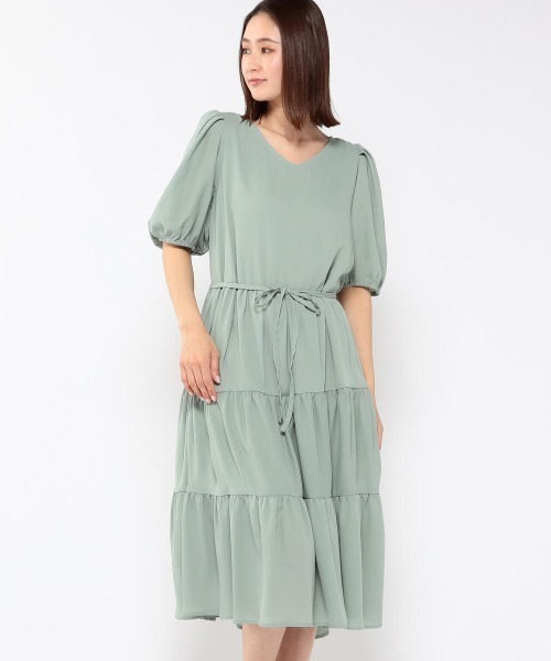 MEW'S REFINED CLOTHES（ミューズリファインドクローズ）の「前後2wayティアードワンピース（ワンピース・レディース・ブラック/ホワイト/ライトグリーン・MEDIUM）」の19枚目の写真