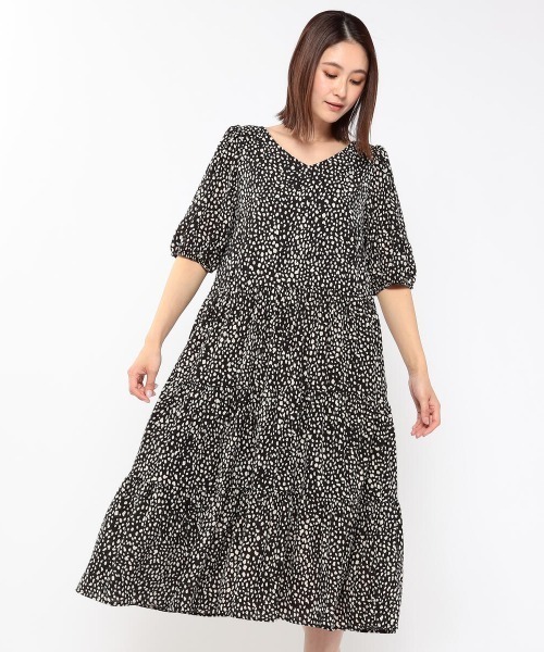 MEW'S REFINED CLOTHES（ミューズリファインドクローズ）の「前後2wayティアードワンピース（ワンピース・レディース・ブラック/ホワイト/ライトグリーン・MEDIUM）」の20枚目の写真