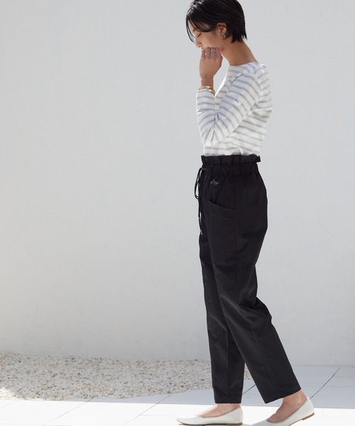 OMNES Another Edition(オムネス アナザーエディション)の「高密度ツイルギャザーパンツ(その他パンツ・レディース・ブラック/アイボリー/ライトカーキ・FREE)」の12枚目の写真