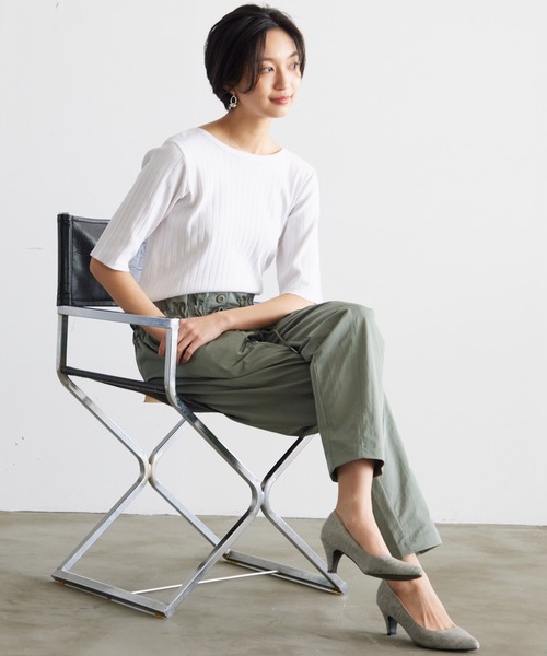 OMNES Another Edition(オムネス アナザーエディション)の「高密度ツイルギャザーパンツ(その他パンツ・レディース・ブラック/アイボリー/ライトカーキ・FREE)」の16枚目の写真