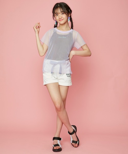 JENNI love（ジェニィラブ）の「接触冷感ロールアップツイルショーパン（その他パンツ・キッズ・オフホワイト/ミント/ブラック・130cm/140cm/150cm/160cm）」の5枚目の写真