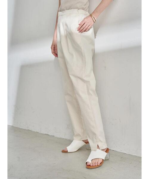 earth music&ecology（アースミュージックアンドエコロジー）の「コットンリネンテーパードパンツ　＊（その他パンツ・レディース・アイボリー/ブラック/チェック/ベージュ・M/S/L）」の10枚目の写真