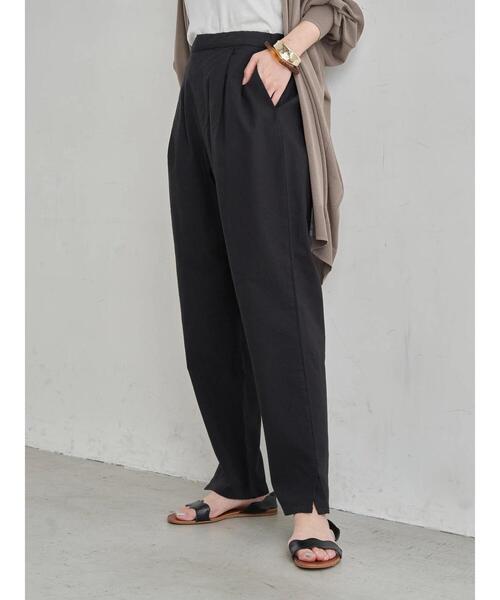 earth music&ecology（アースミュージックアンドエコロジー）の「コットンリネンテーパードパンツ　＊（その他パンツ・レディース・アイボリー/ブラック/チェック/ベージュ・M/S/L）」の18枚目の写真