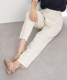 コットンリネンテーパードパンツ *