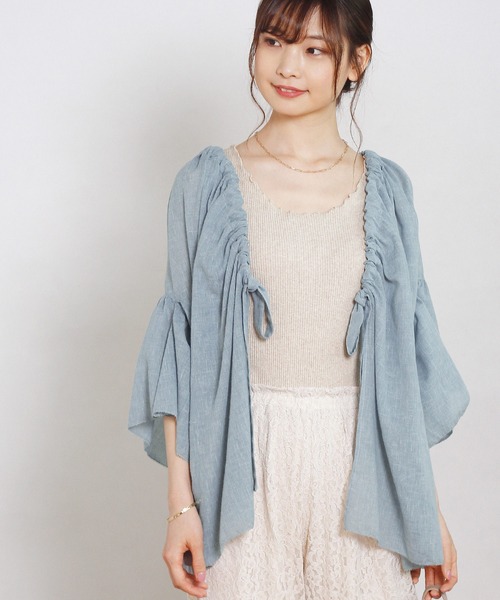 Crisp（クリスプ）の「2wayリボンフラッターチュニック（チュニック・レディース・ブルー/ホワイト・FREE）」の3枚目の写真
