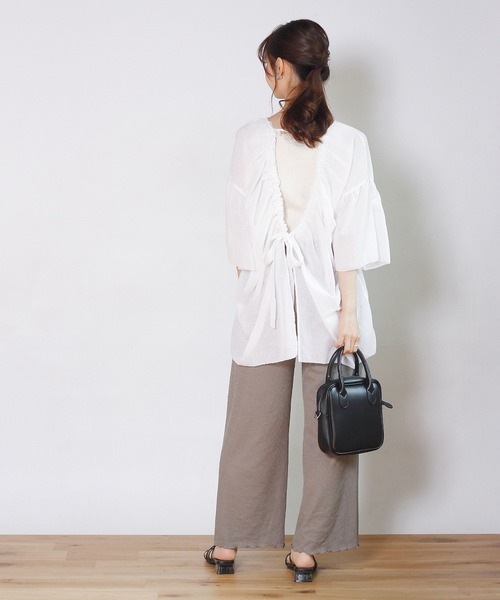 Crisp（クリスプ）の「2wayリボンフラッターチュニック（チュニック・レディース・ブルー/ホワイト・FREE）」の6枚目の写真