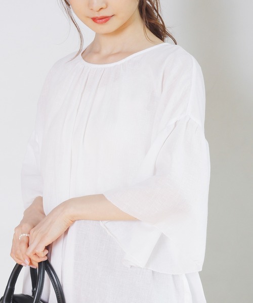 Crisp（クリスプ）の「2wayリボンフラッターチュニック（チュニック・レディース・ブルー/ホワイト・FREE）」の9枚目の写真