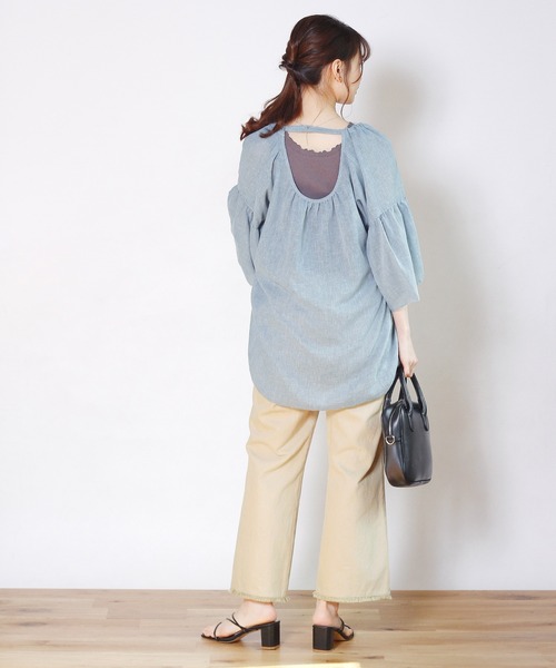 Crisp（クリスプ）の「2wayリボンフラッターチュニック（チュニック・レディース・ブルー/ホワイト・FREE）」の17枚目の写真