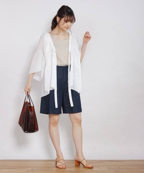 Crisp（クリスプ）の「2wayリボンフラッターチュニック（チュニック・レディース・ブルー/ホワイト・FREE）」の11枚目の写真