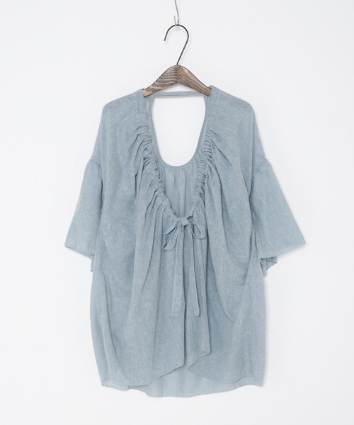 Crisp（クリスプ）の「2wayリボンフラッターチュニック（チュニック・レディース・ブルー/ホワイト・FREE）」の15枚目の写真