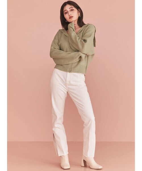 CALNAMUR(カルナムール)の「センタープレススリットデニムパンツ(デニムパンツ・レディース・インディゴブルー/ホワイト・MEDIUM/SMALL)」の19枚目の写真