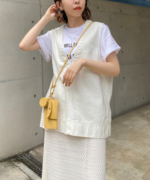 CAPRICIEUX LE'MAGE（カプリシューレマージュ）の「〈WEB限定〉Vネックデニムベスト（ベスト・レディース・ホワイト/インディゴブルー・FREE）」の12枚目の写真