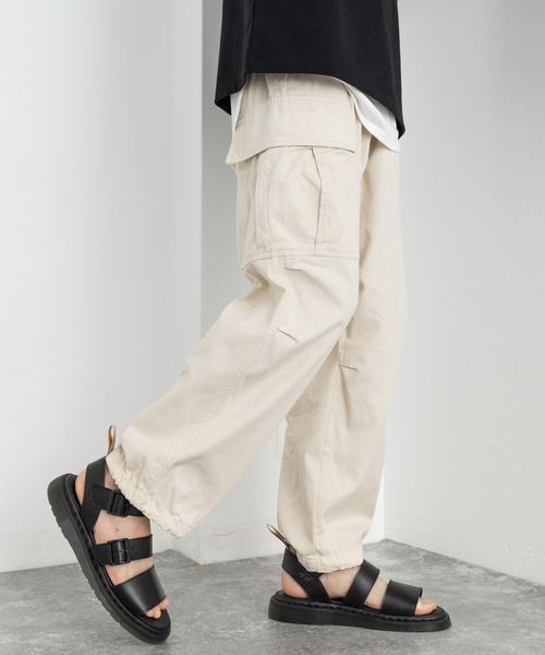 Rocky Monroe（ロッキーモンロー）の「ミリタリー 綾織 ワイド バルーン カーゴパンツ（カーゴパンツ・メンズ・ブラック/ベージュ/ネイビー/オフホワイト/オリーブ・S/M/L）」の22枚目の写真