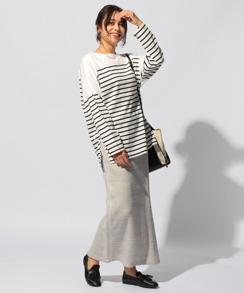 BAYFLOW（ベイフロー）の「カットソーリブスカート（スカート・レディース・ブラック/ライトグレー/ブラウン・SMALL/MEDIUM）」の10枚目の写真