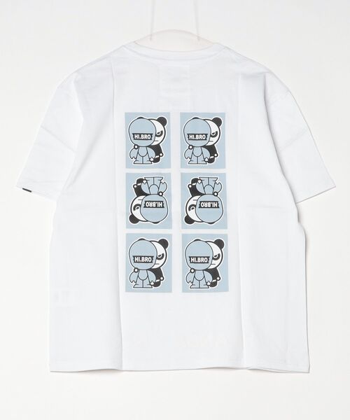 HIPANDA（ハイパンダ）の「HIPANDA ハイパンダ メンズ BROコラボ キャラクタープリント 半袖Tシャツ（Tシャツ/カットソー・メンズ・ホワイト/ブラック・MEDIUM/X-LARGE/SMALL/LARGE）」の3枚目の写真