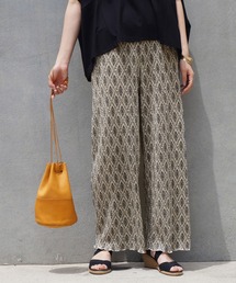 NICOLE white | ダマスク柄プリーツパンツ(その他パンツ)